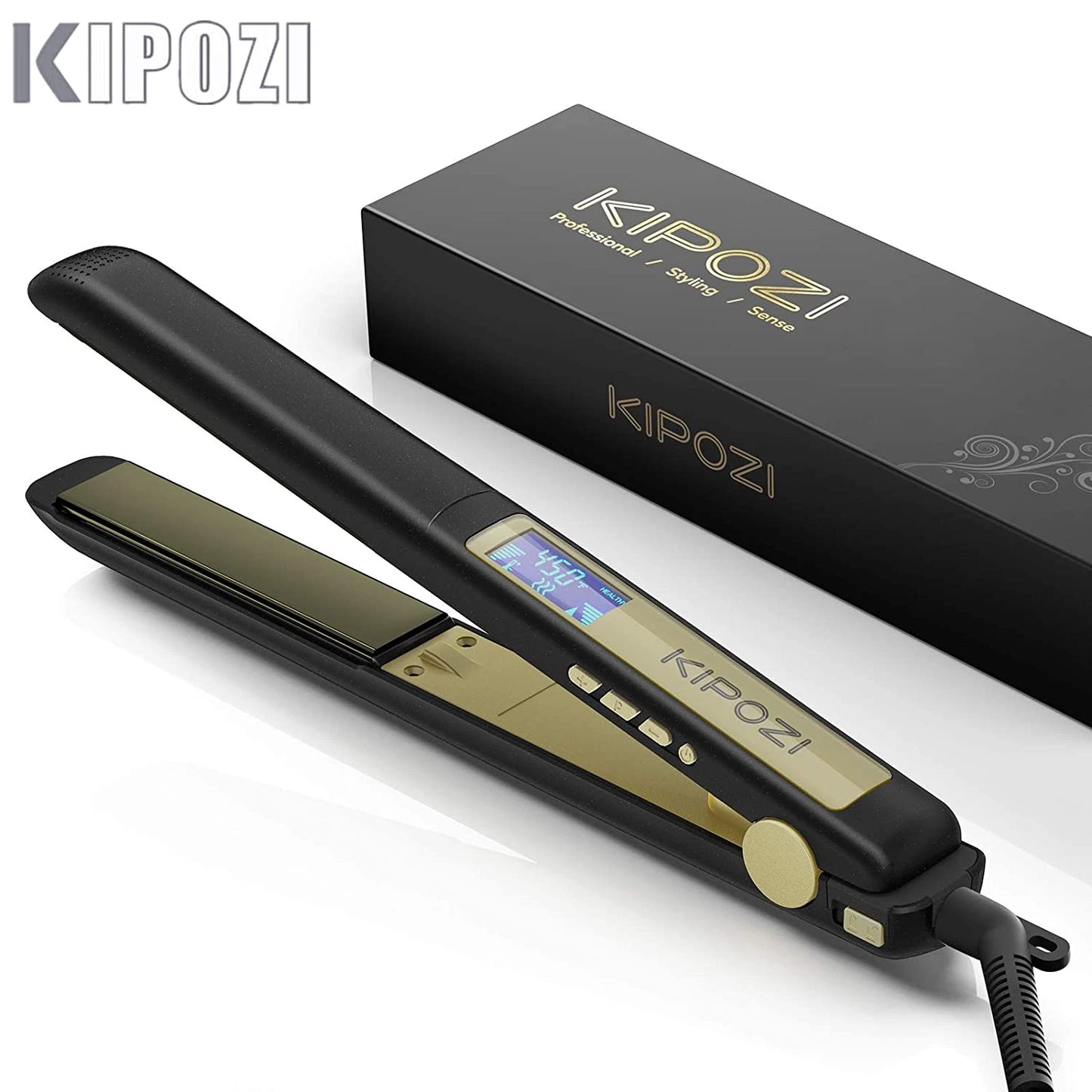 KIPOZI Professional Hair Straightener Titanium Dual Voltage