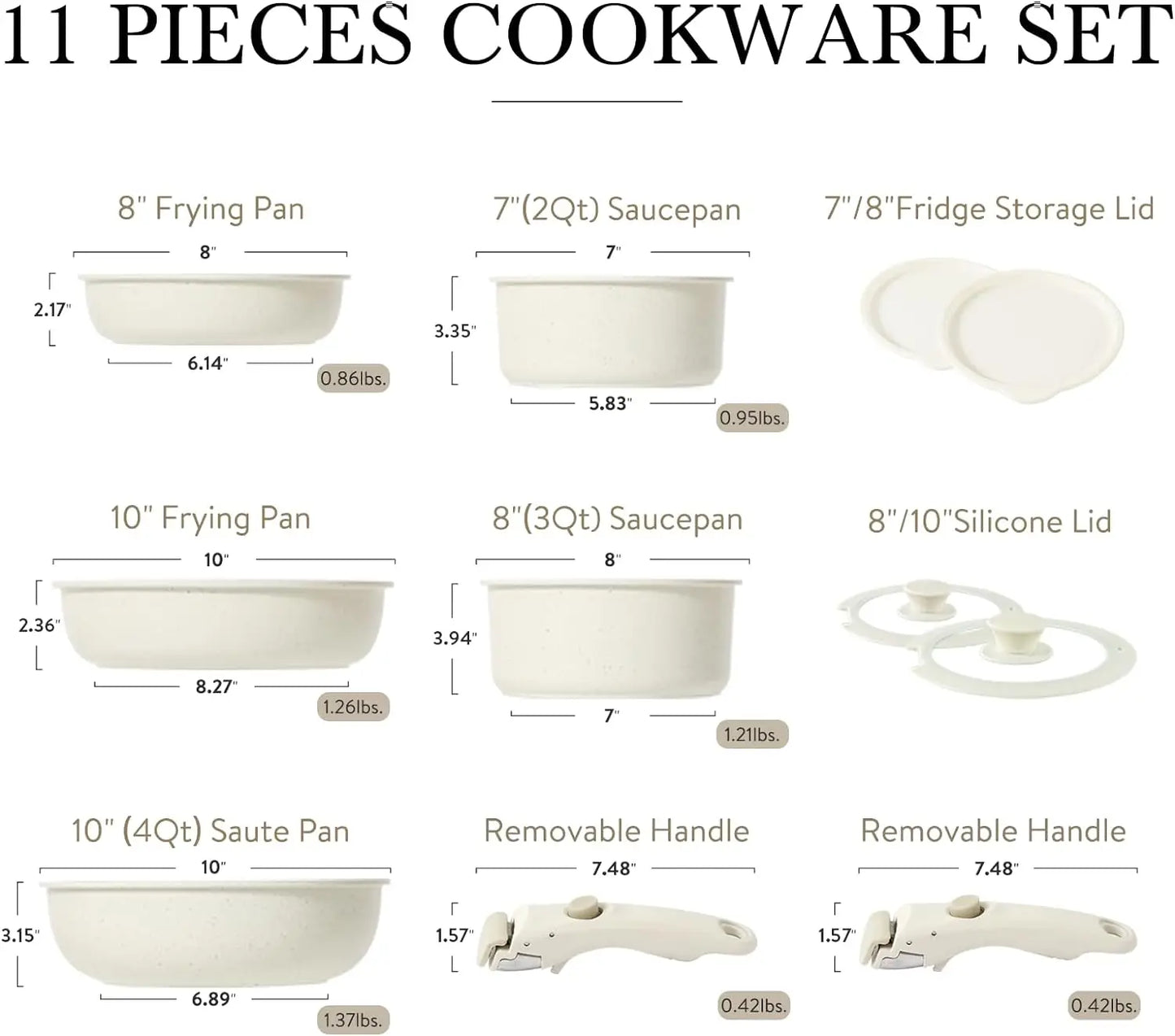11pcs Set, Nonstick Cookware