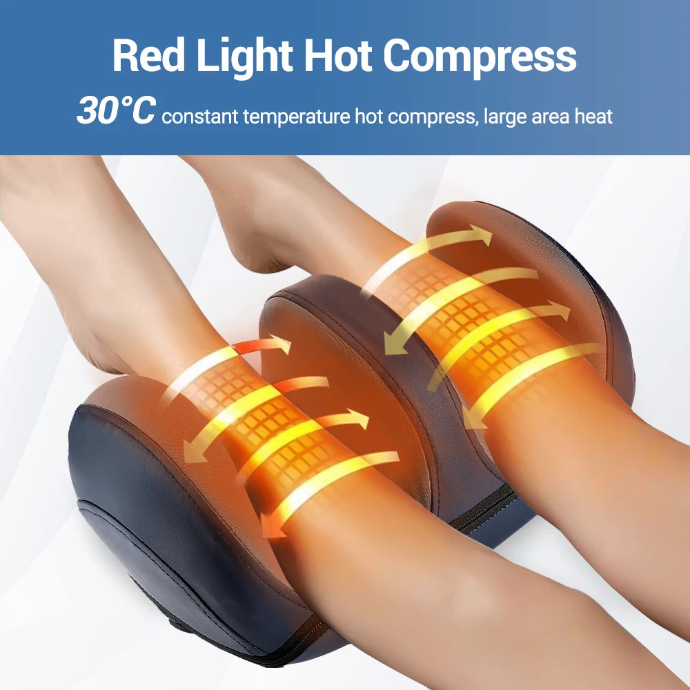 Electric Calf Foot Massager Remote Control Kneading Pressing Hot Compress Therapy Fully Automatic Sole Massage Relieves Fatigue