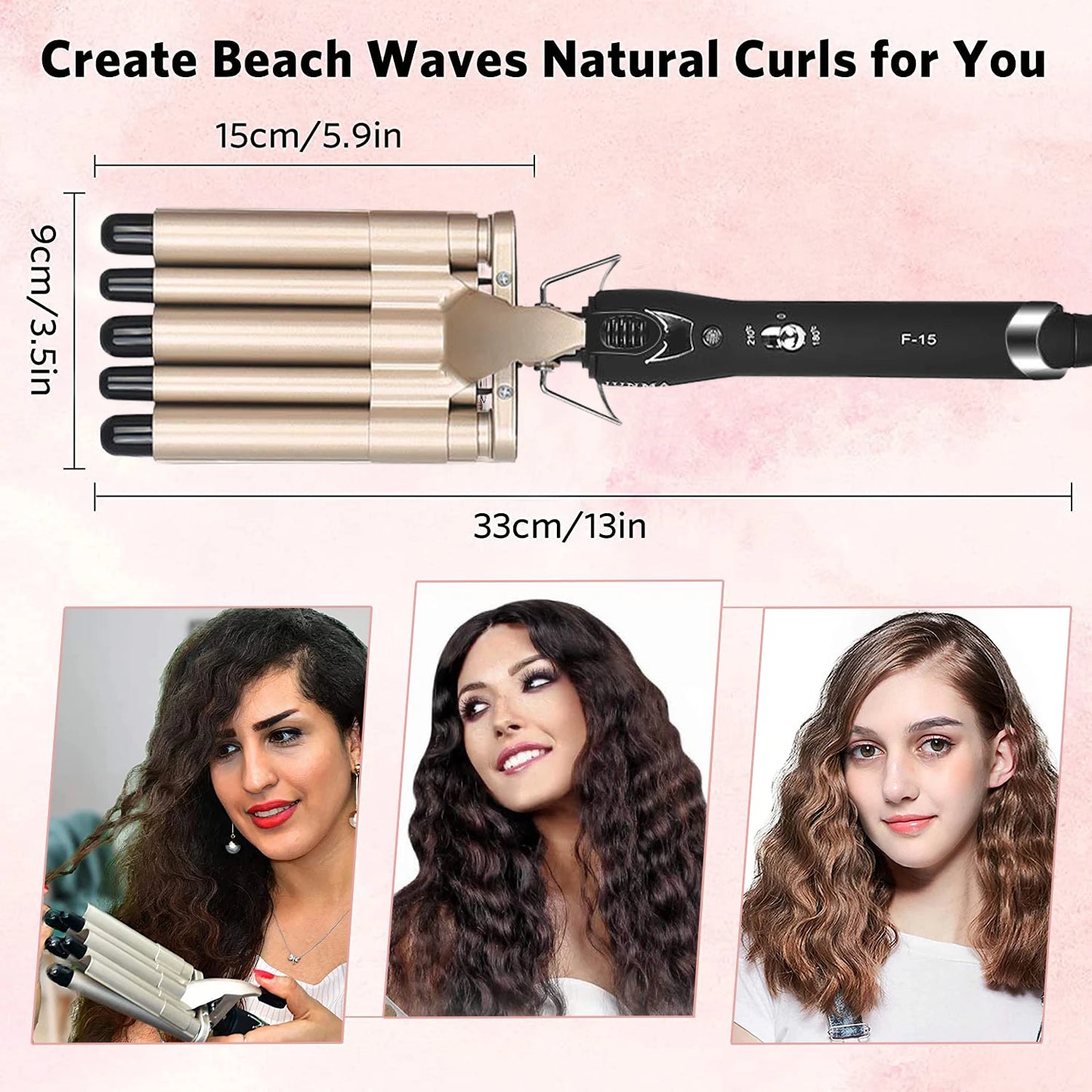 Professional Hair Waver Curling Iron Ceramic 5 Barrel Styler