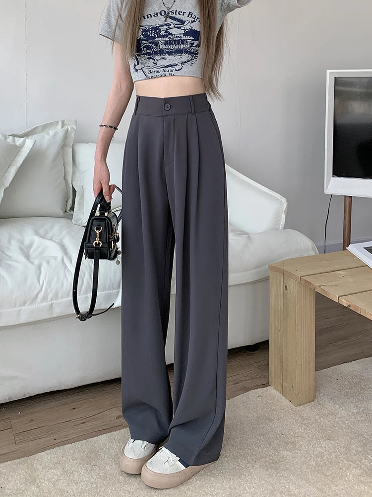 Suit Pants Elastic Waist Slimming Casual