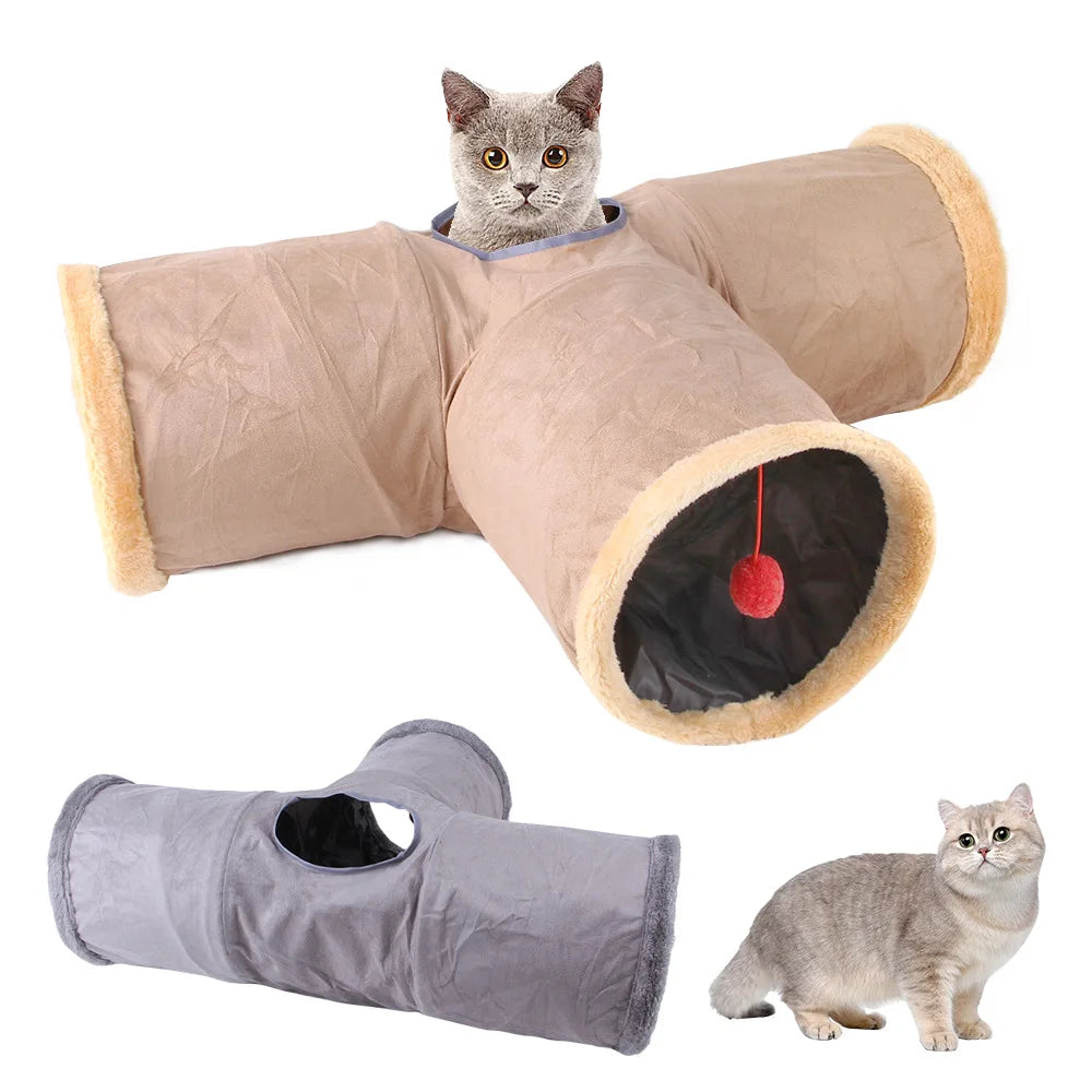 Cats Tunnel Foldable Pet Cat Toys Kitty Pet Training Interactive Fun Toy Tunnel Bored For Puppy Kitten Rabbit Play Tunnel Tube