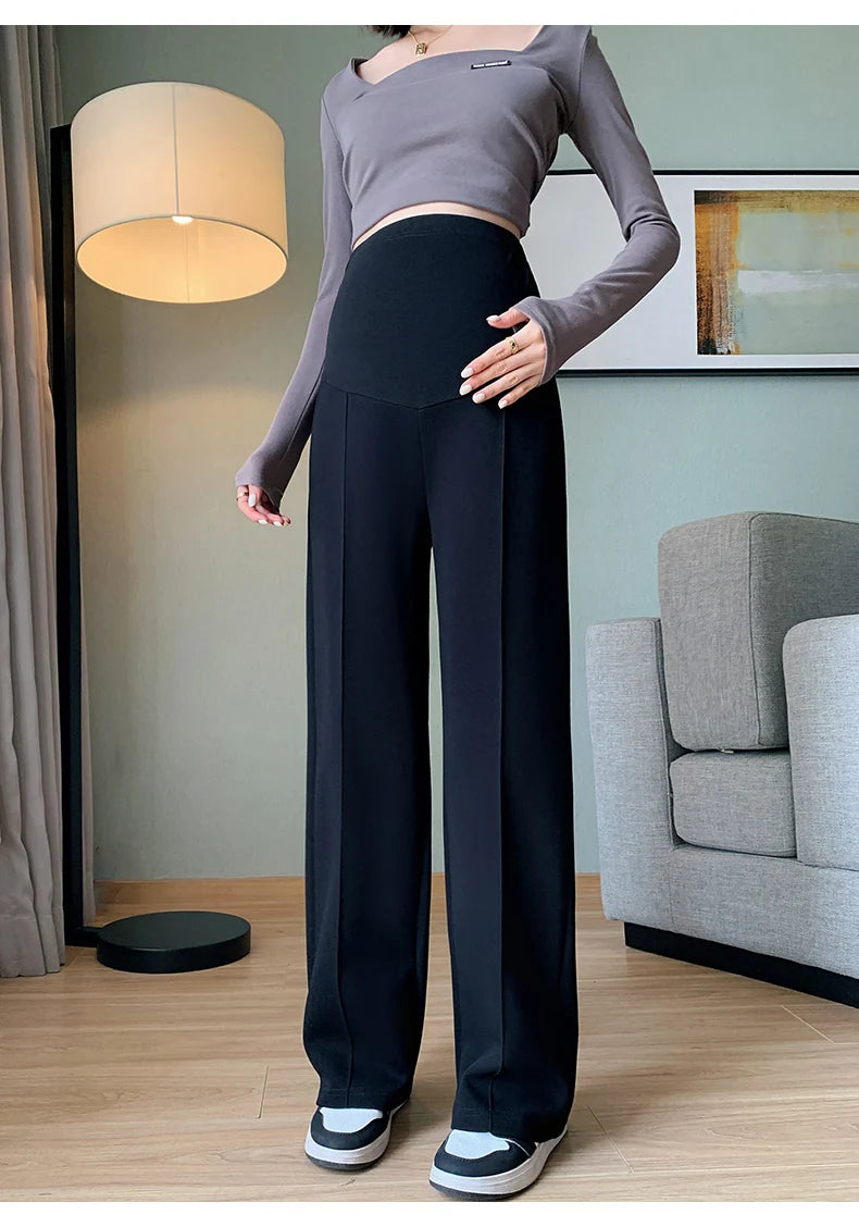 Maternity Long Straight Pants Wide Leg