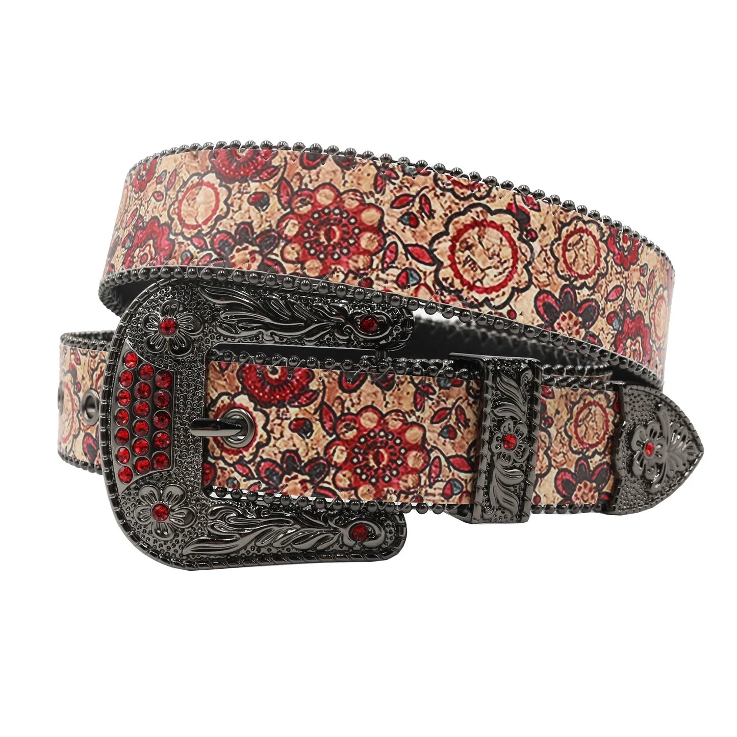 Belt Shiny Red Rhinestone