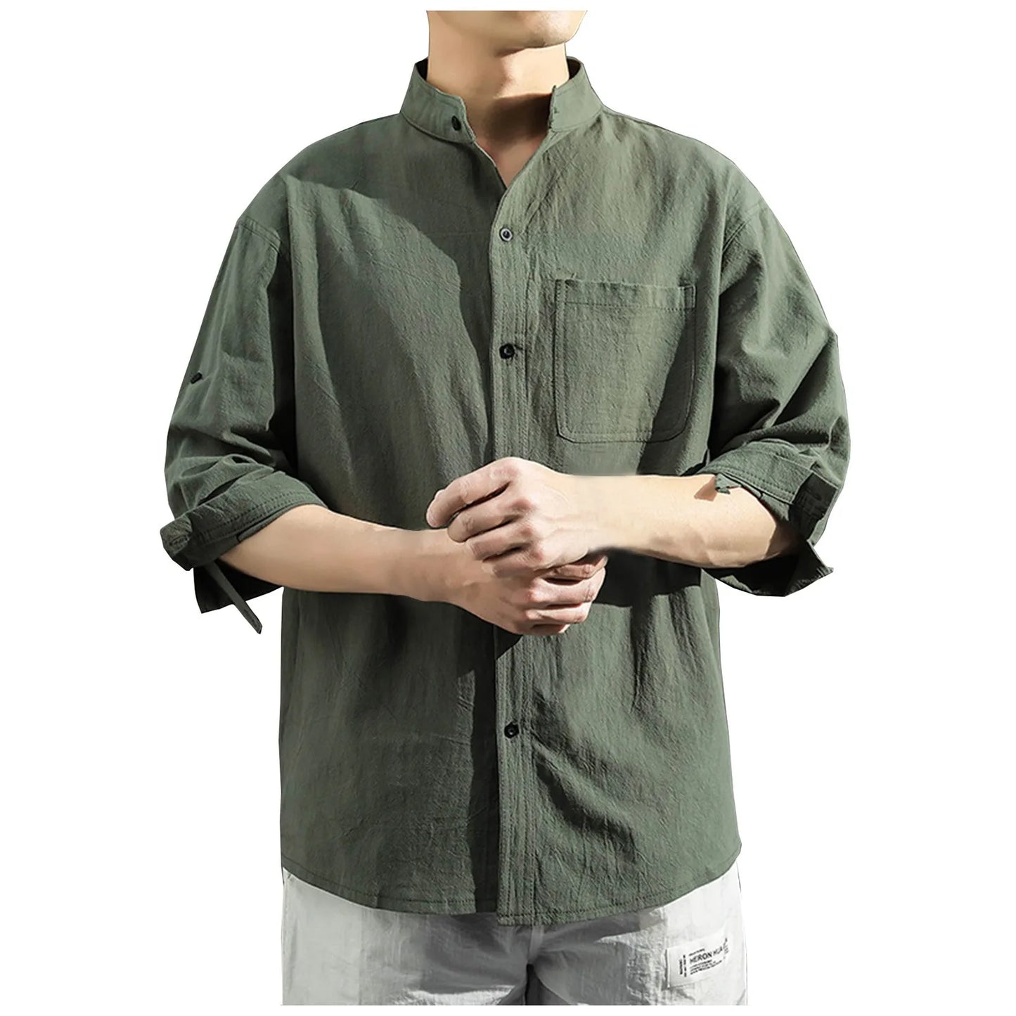 New Men'S Casual Shirts Linen Shirt Men Casual Tops High-Quality Loose And Comfortable Long Sleeve Beach Hawaiian Shirts For Men