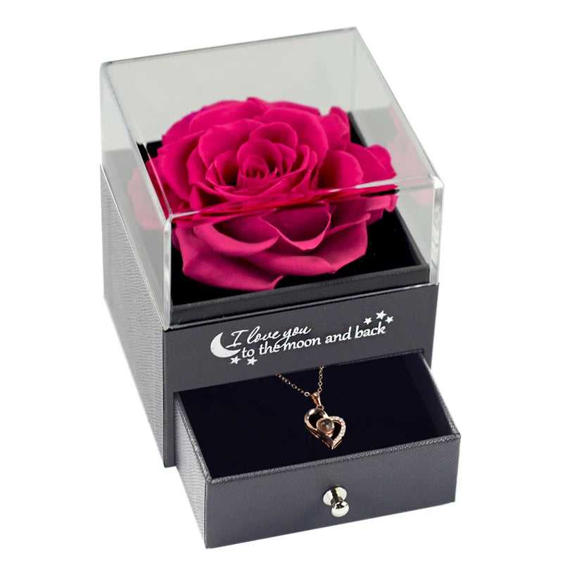 Eternal Rose Flower Jewelry Gift Box