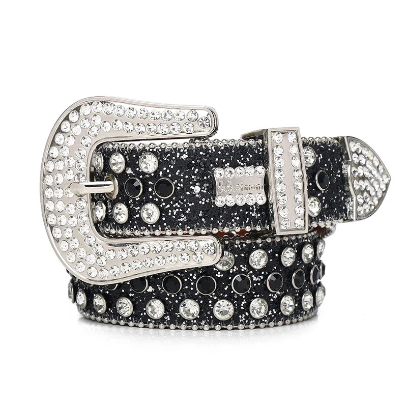 Rhinestones Western Belts Studded Men Women