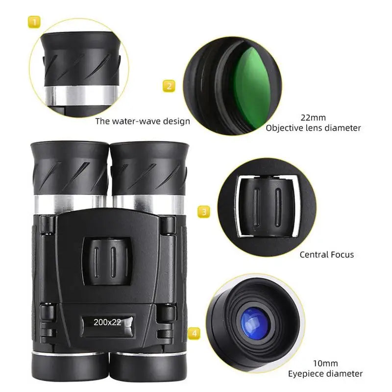 Portable Binoculars For Distance High Power Binoculars For Adults With Low Light Night Vision Professional HD Binoculars