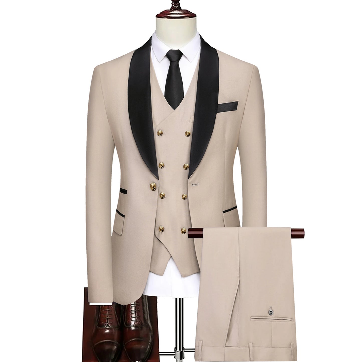 New Men Casual Business Dress Double Breasted Suits