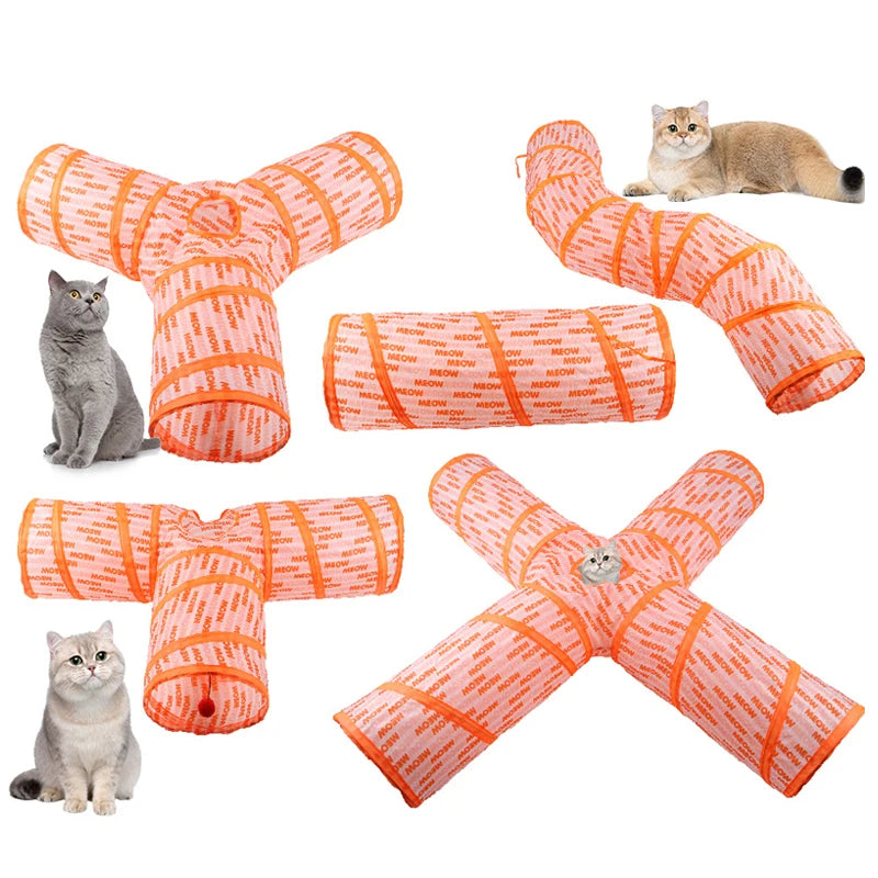 Cats Tunnel Foldable Pet Cat Toys Kitty Pet Training Interactive Fun Toy Tunnel Bored For Puppy Kitten Rabbit Play Tunnel Tube