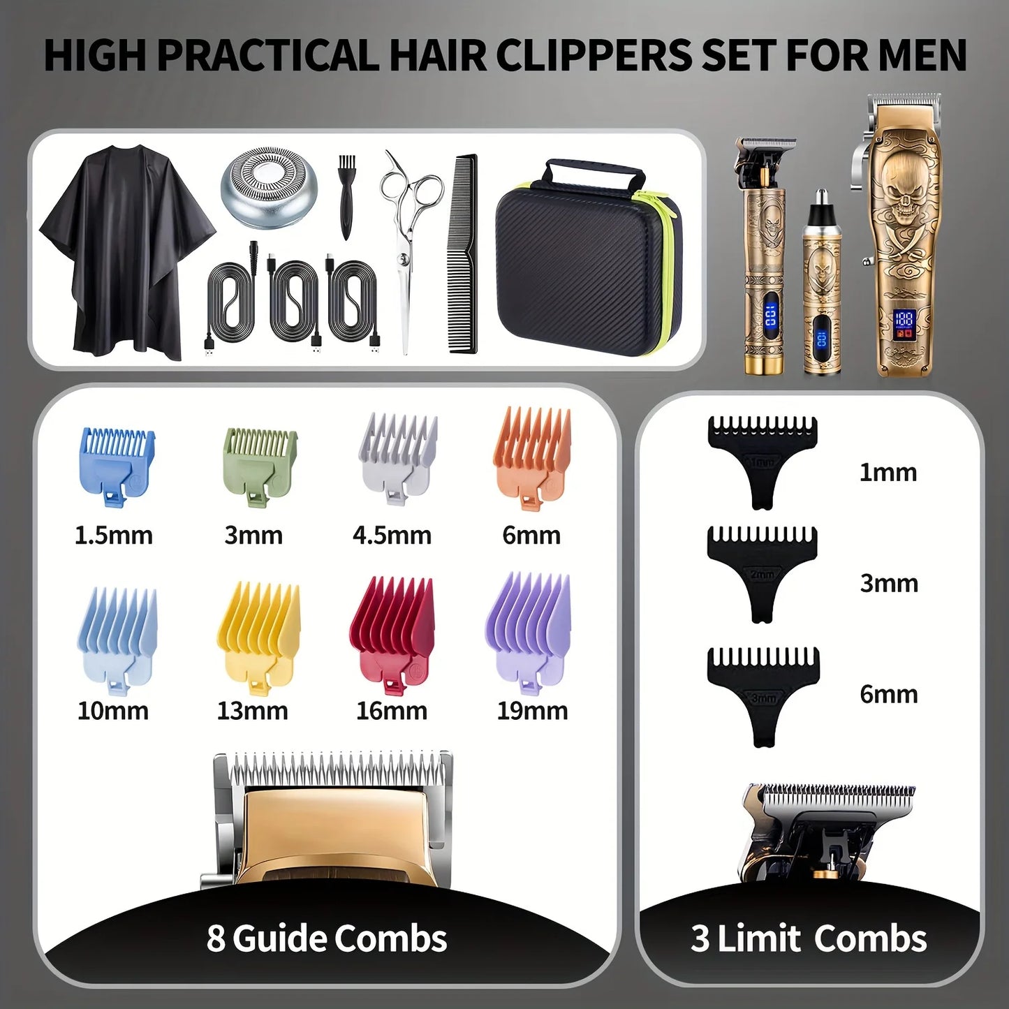 Hair Clippers Zero Gapped Nose Hair Trimmer Set