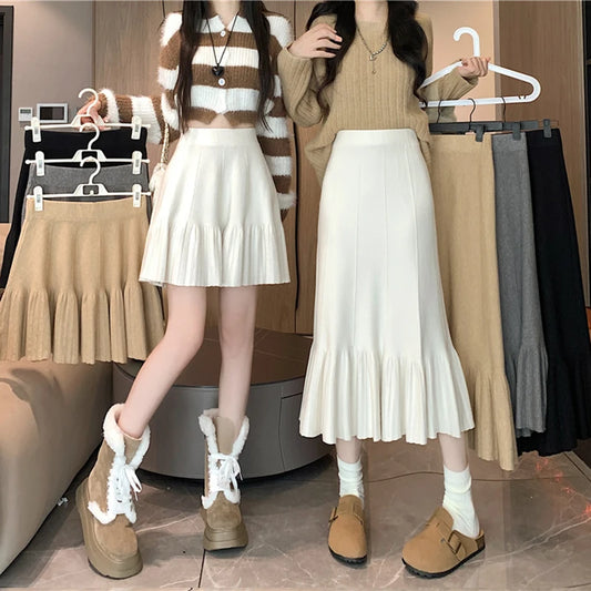 High Waist Slim Trumpet Mermaids Casual Elegant LeAnkle Skirts