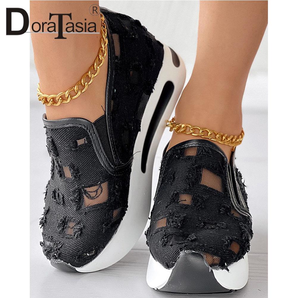 Big Size 42 women's Spring Summer Sneakers Fashion Hollow Platform Increasing High Heels  Flats Casual Autumn Woman Shoes - DJVWellnessandPets