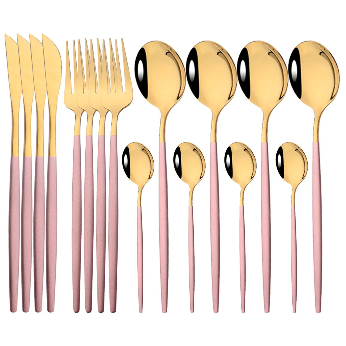 16pcs Pink Gold Dinnerware Tableware Set