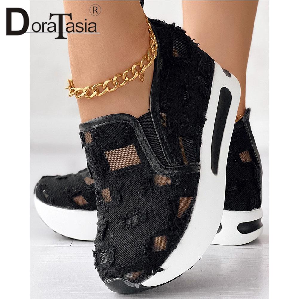 Big Size 42 women's Spring Summer Sneakers Fashion Hollow Platform Increasing High Heels  Flats Casual Autumn Woman Shoes - DJVWellnessandPets