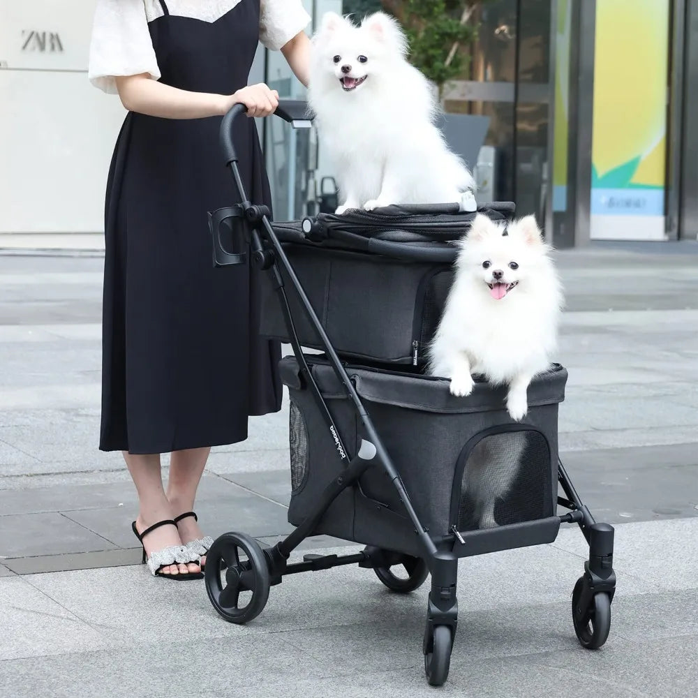 Double Pet Stroller for 2 Small Dogs or Cats