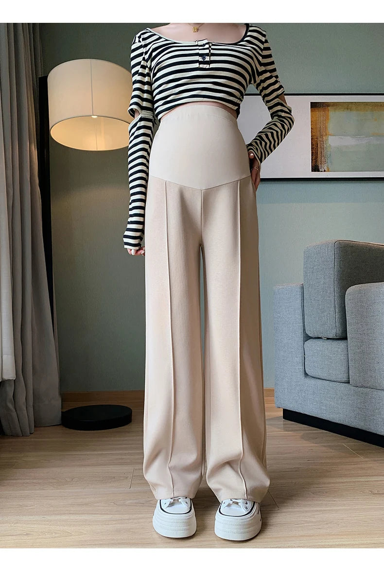 Maternity Long Straight Pants Wide Leg