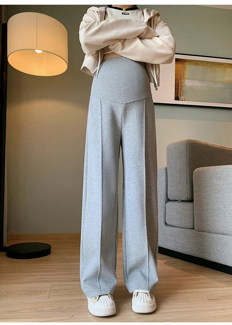 Maternity Long Straight Pants Wide Leg