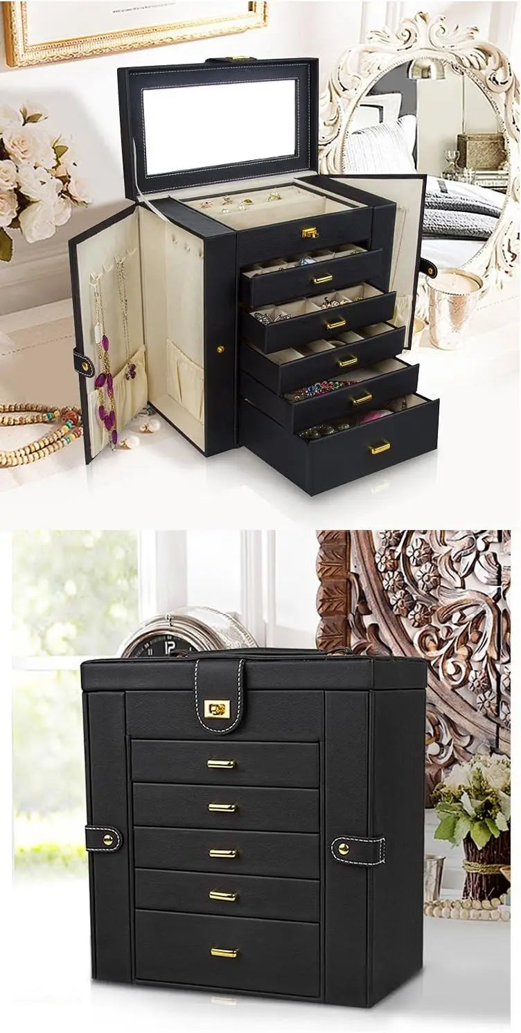 Kendal Extra Large Jewelry Box 6 Tier 5 Drawers