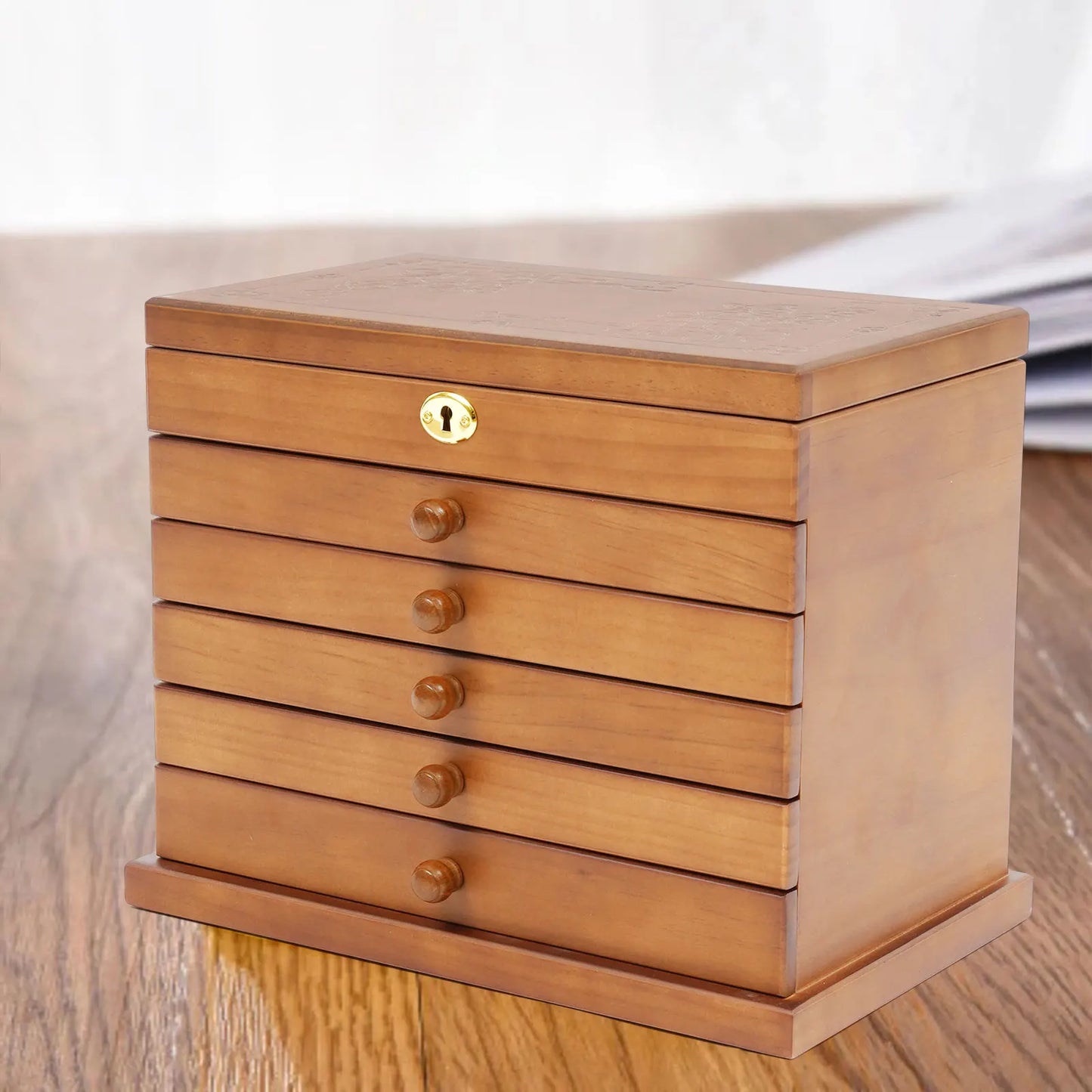 Wooden Gift Storage Box Jewelry Cabinet