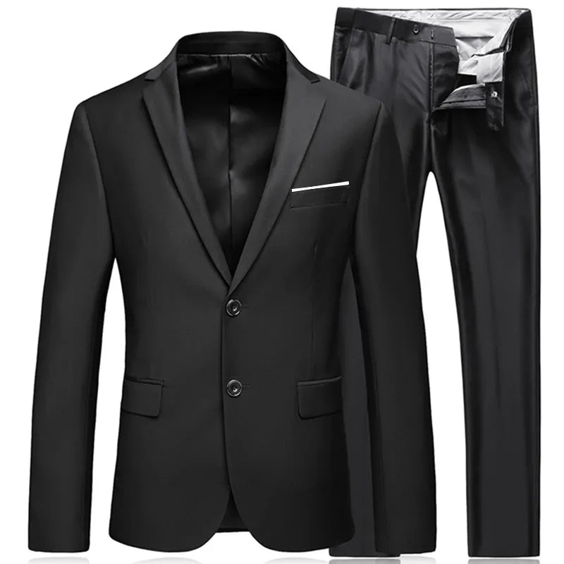 Fashion High-Quality Gentleman Black 2 Piece Suit
