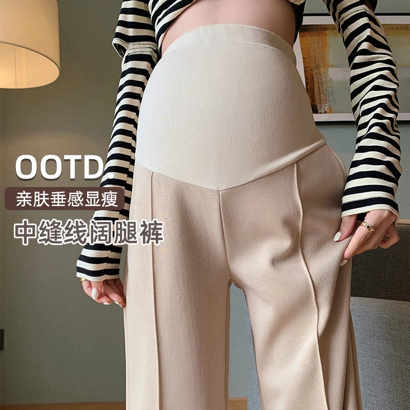 Maternity Long Straight Pants Wide Leg