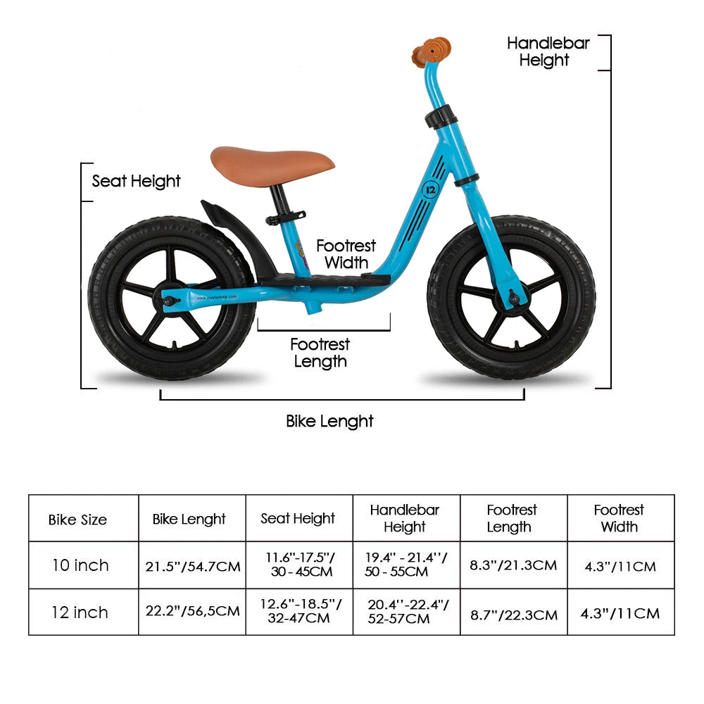 10&12 Inch Balance Bike Ultralight Child Riding Bicycle 1-3 Years Kids Learn to Ride Sports Balance Bike