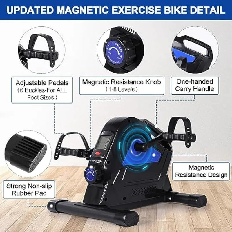 AGM Under Desk Bike Pedal Exerciser, Mini Exercise Bike with Magnetic Resistance, Desk Exercise Equipment for Arm & Leg