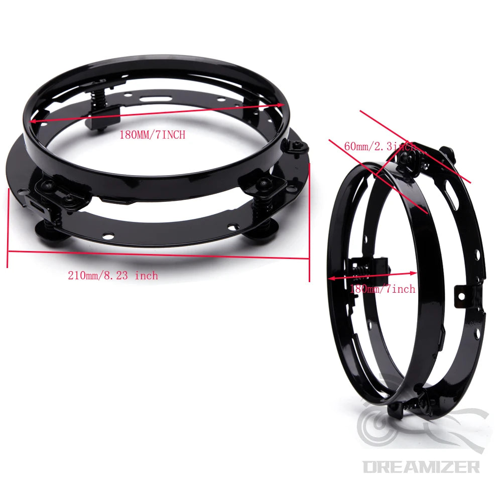 Chrome Black Mounting Bracket Trim Ring For 7 Inch Round LED Headlight Headlamp Car Motorcycle Accessories