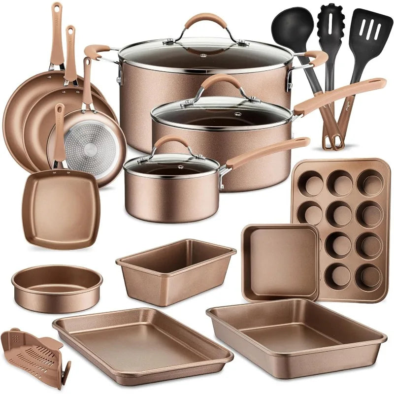 20 Piece Professional Home Kitchen Cookware and Bakeware,