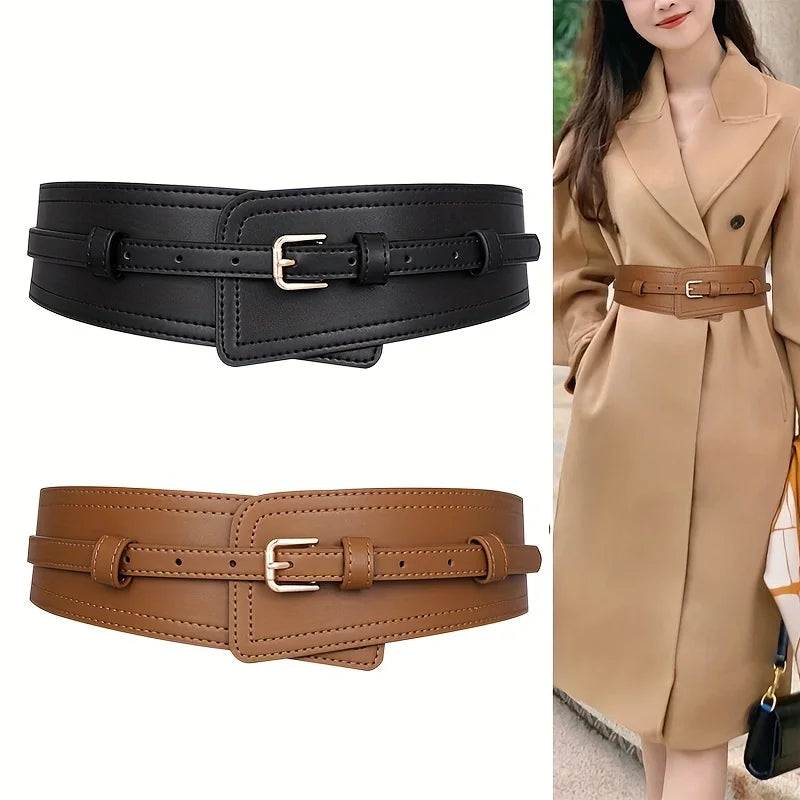 Trendy Solid Color Genuine Leather Belts