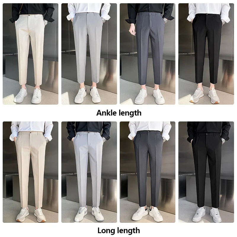 Spring Summer Suit Pants Men Stretch Business