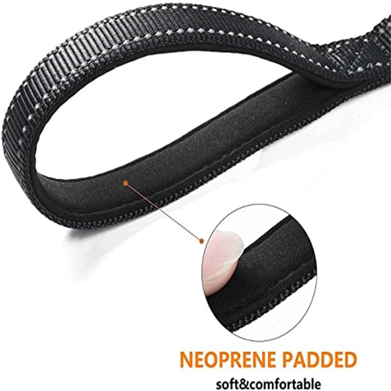 Dual Handle Dog Leash Reflective Padded Dog Leash Heavy Duty Lead Rope For Small Large Dogs Outdoors Trainning Running Pet Leash