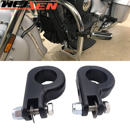 Motorcycle Accessories 1.25" Highway Offset P Clamp Footpegs Mount Kit Steel For Harley Davidson Engine Guard Bar Universal