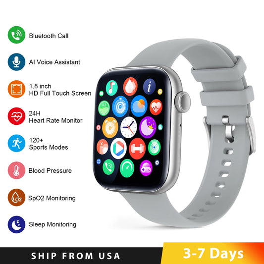 Smart Watch Bluetooth Call AI Voices Assistant 120+ Sport Modes