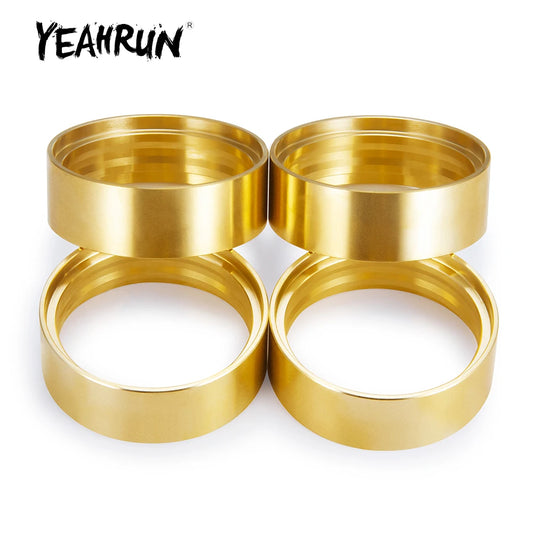 YEAHRUN Brass Internal Beadlock Wheel Clamp Rings Fit 1.9inch Wheel Rim for Axial SCX10 II 90046 TRX4 VS4-10 1/10 RC Crawler Car