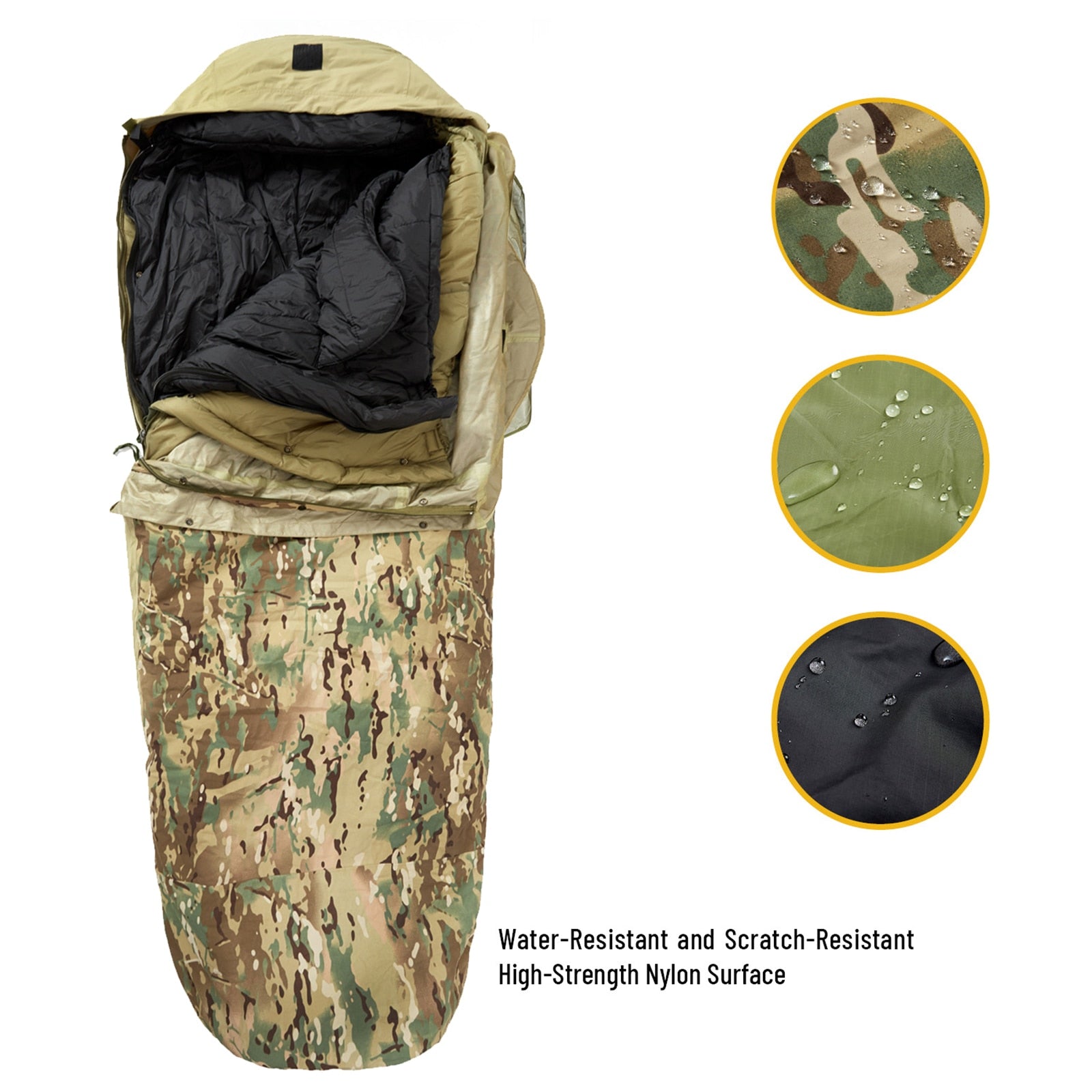 Akmax Army Military Modular Sleeping Bas System, Multi-Layered Cover for All Seasons, Woodland/Multicam - DJVWellnessandPets