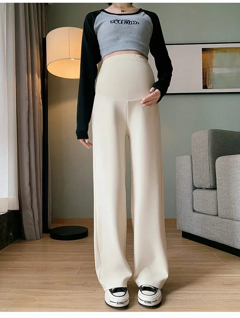 Maternity Long Straight Pants Wide Leg