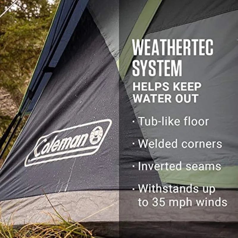 Coleman Skydome Camping Tent with Dark Room Technology, 4/6/8/10 Person Family Tent Sets Up in 5 Minutes