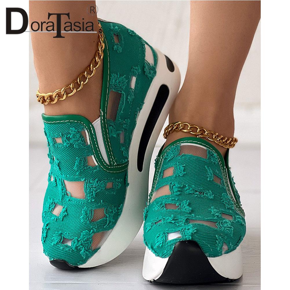 Big Size 42 women's Spring Summer Sneakers Fashion Hollow Platform Increasing High Heels  Flats Casual Autumn Woman Shoes - DJVWellnessandPets