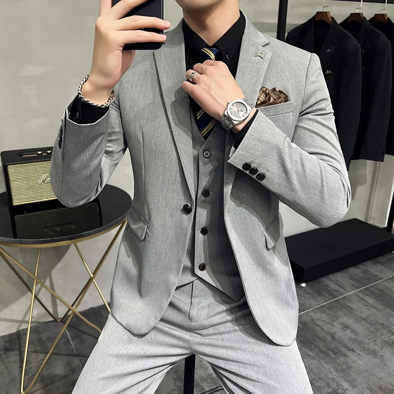 Men's Suit Jacket Vest Pants Fashion