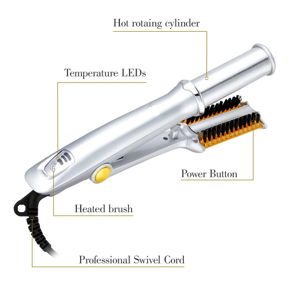 2-Way Rotating Hair Curler Straightener Automatic Curling Iron