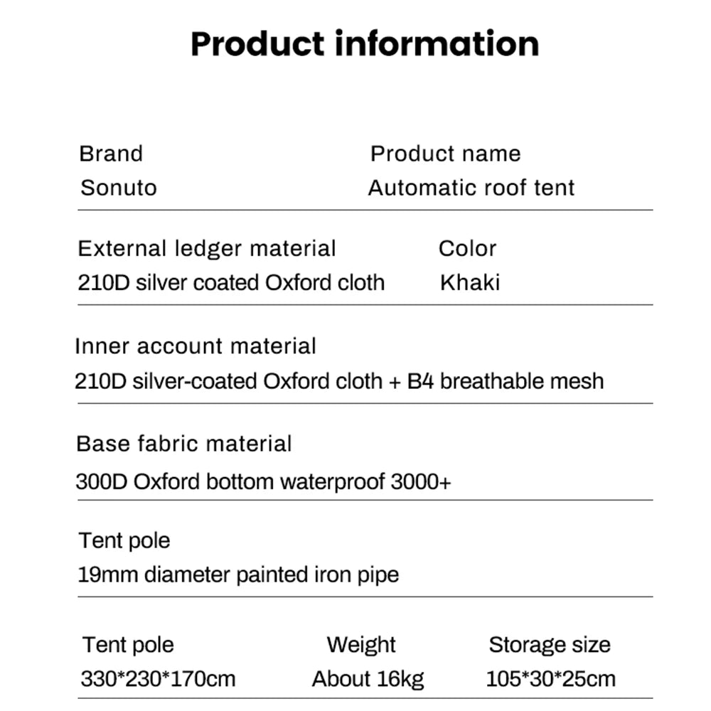 Sonuto 3-6P Tent Outdoor Camping Overnight Camping Fully Automatic Quick Opening Two Room Two Halls Ridge Tent Integrated Canopy