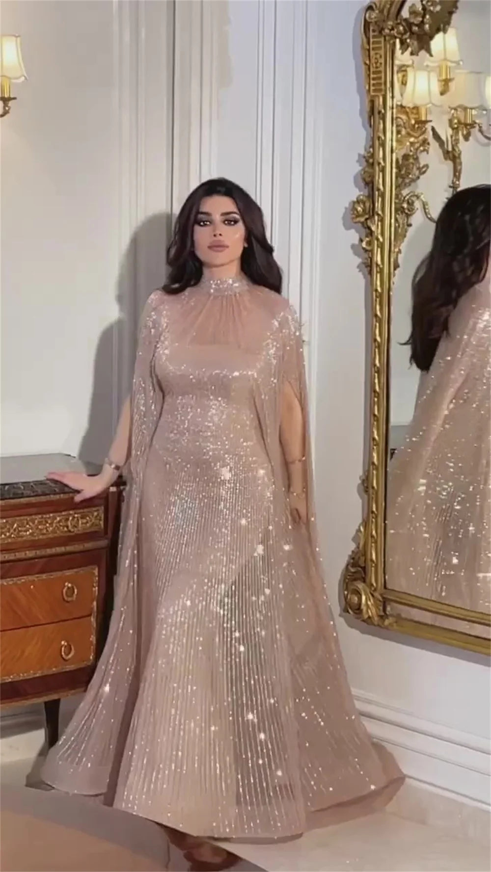 Prom Dress Evening Sequin Occasion Wedding Gown Saudi Arabia