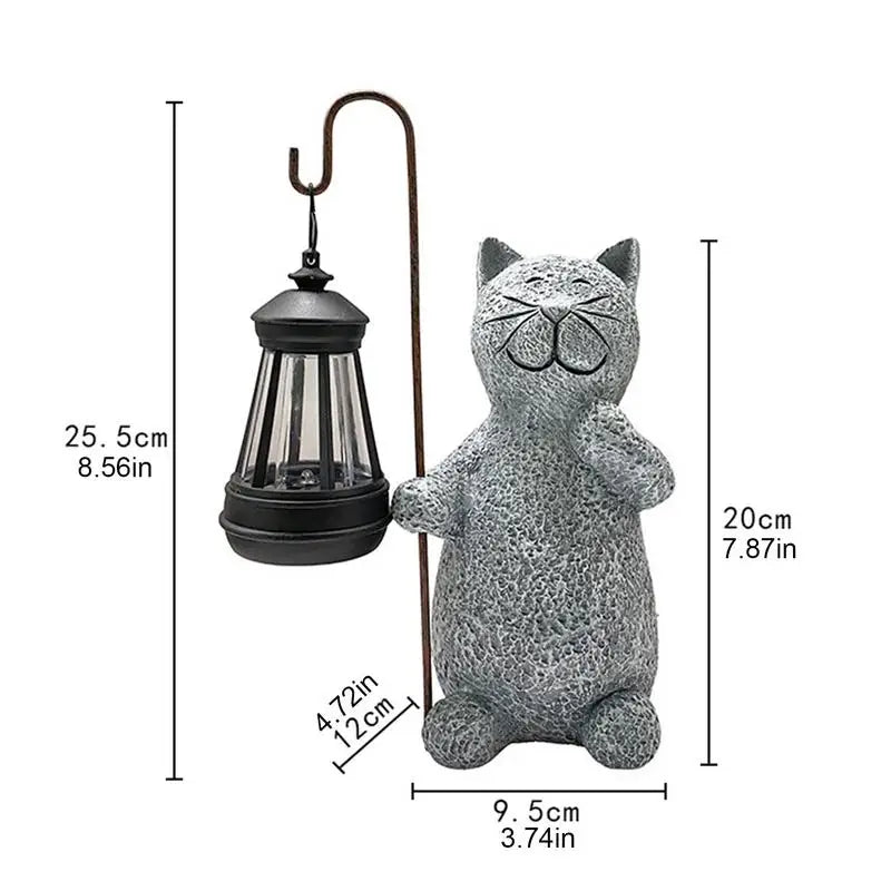 Solar Lights Resin Cat Waterproof Lantern