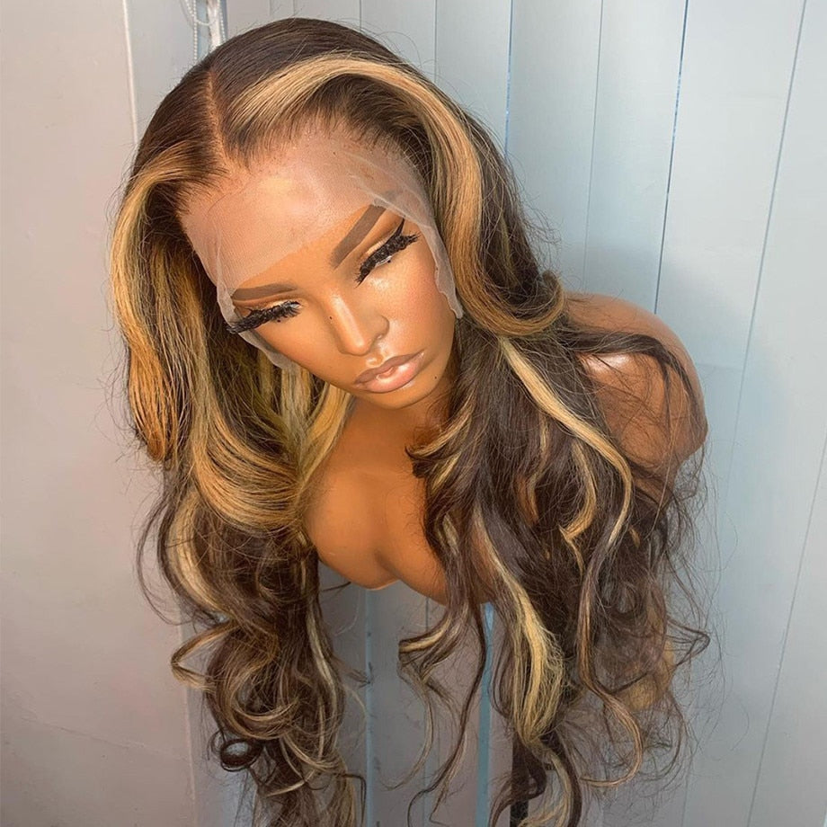 Highlight Wig Human Hair Honey Blonde Body Wave Lace Front Wig 30 32 Inch Brazilian Hair Wigs For Women 13x4 Hd Lace Frontal Wig - DJVWellnessandPets