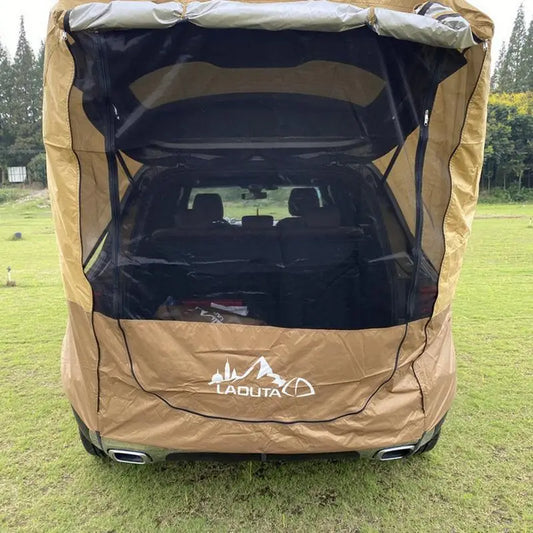 Car Travel Tent BBQ Camping Trunk Extension Tent Suitable for SUV with width 1.9-2.M SUV Triple Door Tailgate Hatchback Tent