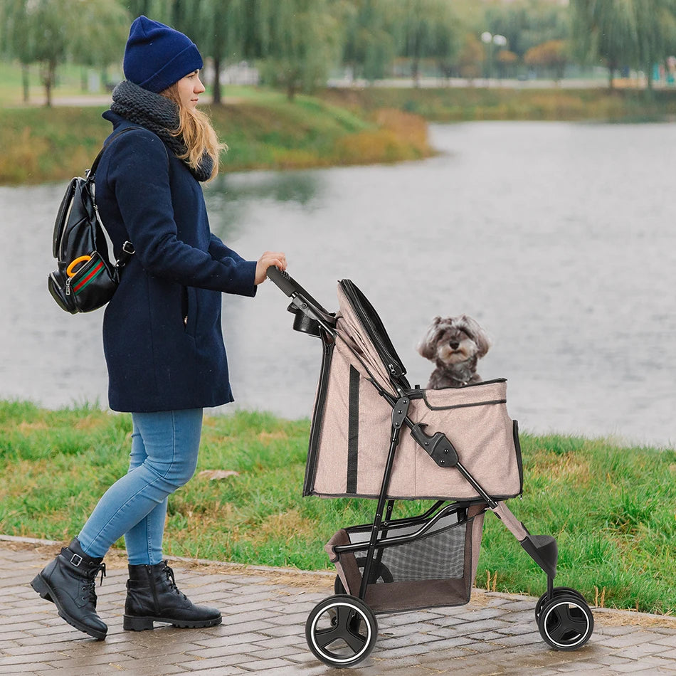 Portable pet trolleys 3 Wheels Pet Strollers