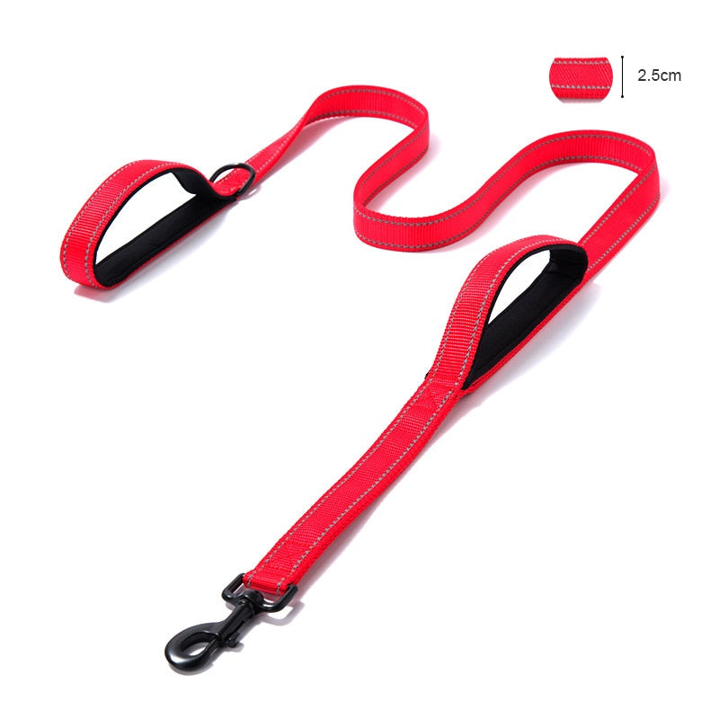 Dual Handle Dog Leash Reflective Padded Dog Leash Heavy Duty Lead Rope For Small Large Dogs Outdoors Trainning Running Pet Leash