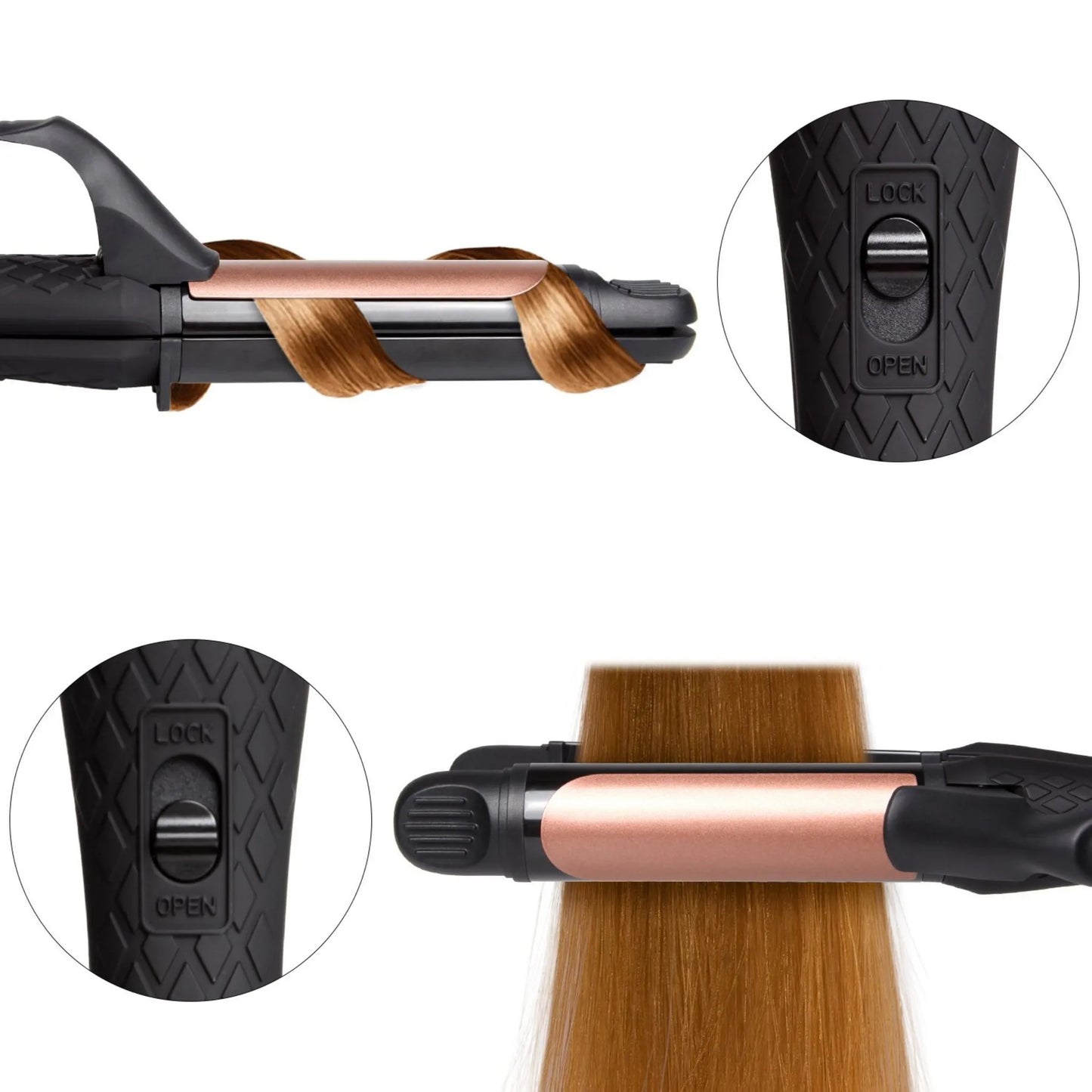Travel Curling Iron 2-in-1 Flat Iron Mini Hair Straightener Dual Voltage